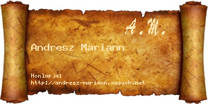 Andresz Mariann névjegykártya