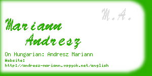 mariann andresz business card